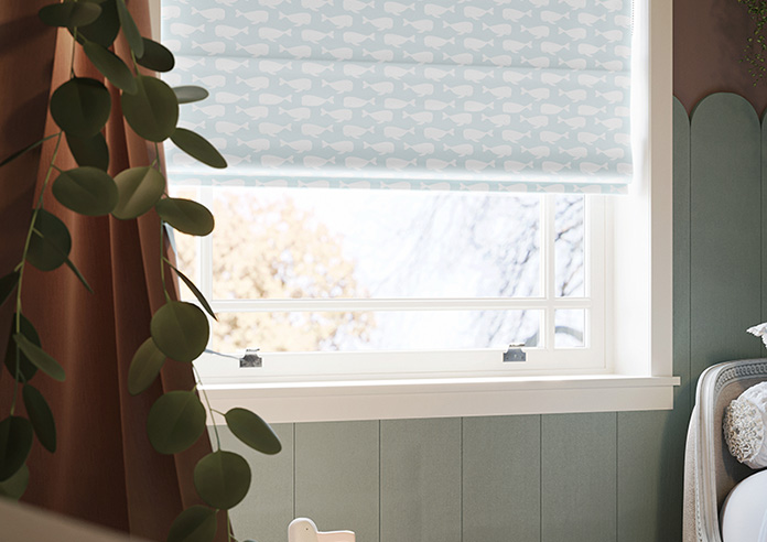 Whaling Around, Mist - Twist&Fit Roman Blind - Image 5